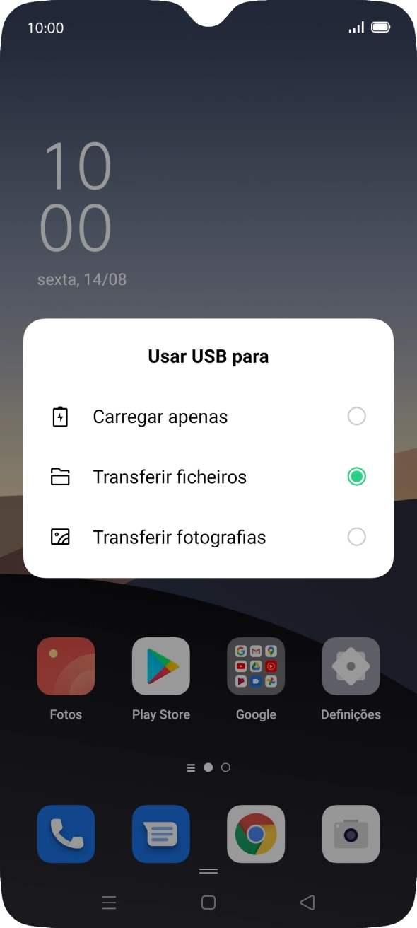 Prima Transferir ficheiros.
