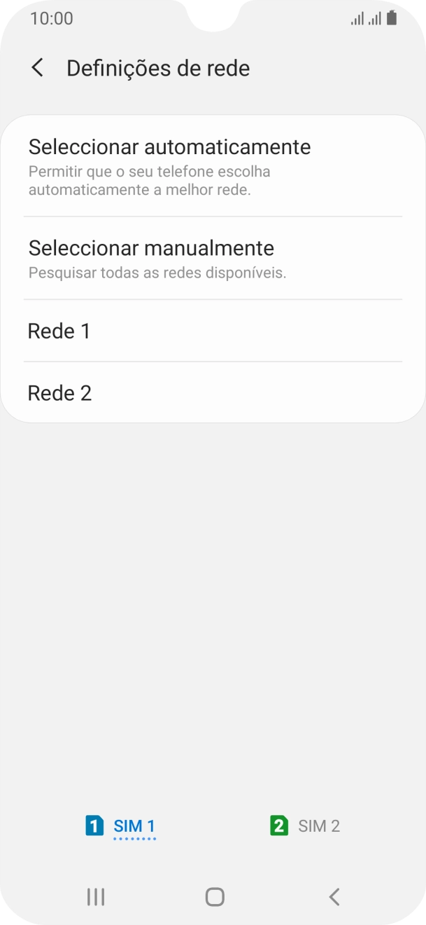 Prima a rede pretendida.