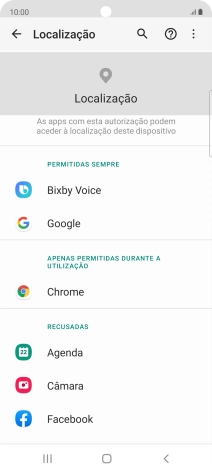 Prima a app pretendida.