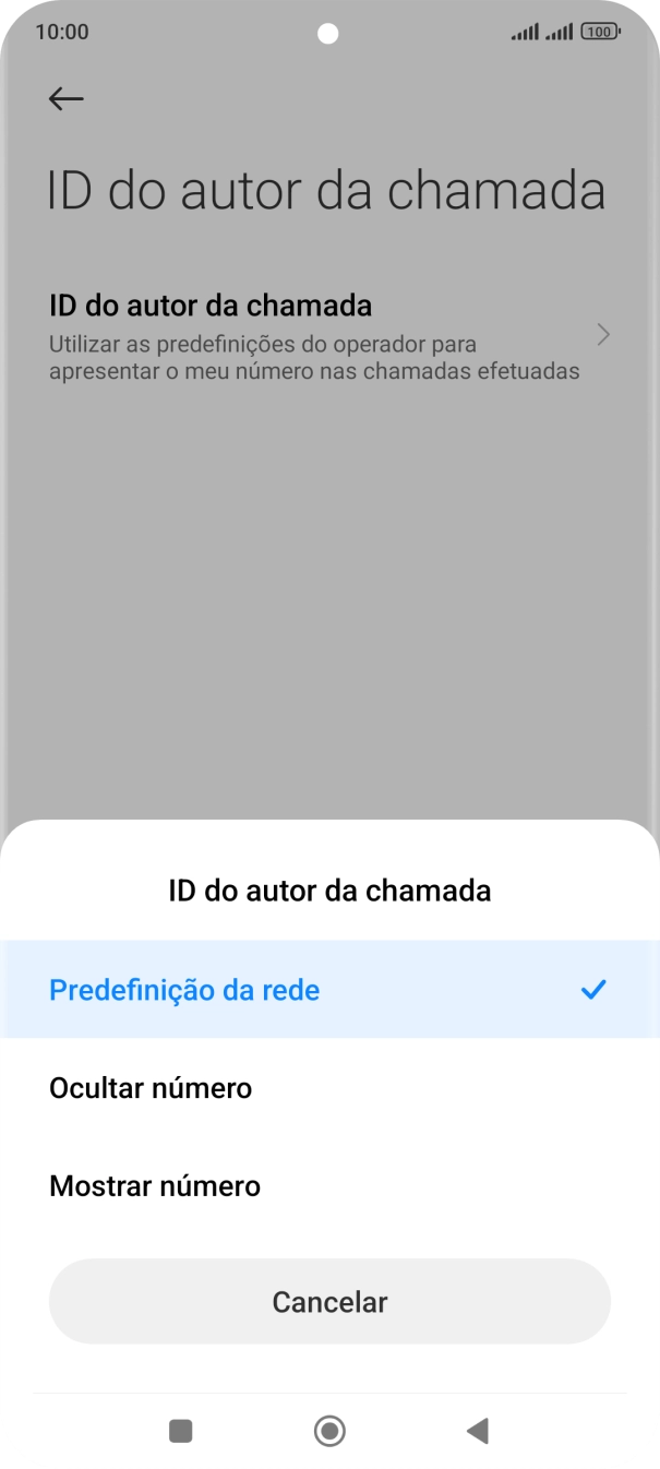 Prima Mostrar número para ativar a visualização do seu número.