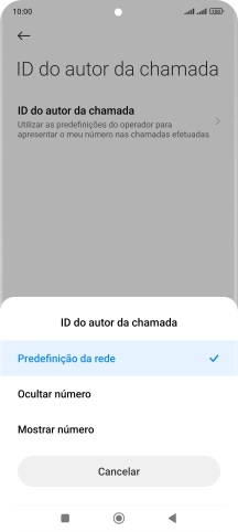 Prima Mostrar número para ativar a visualização do seu número.