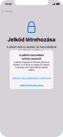 Ha kikapcsolod a funkciót, válaszd a Jelkód használatának mellőzése lehetőséget.