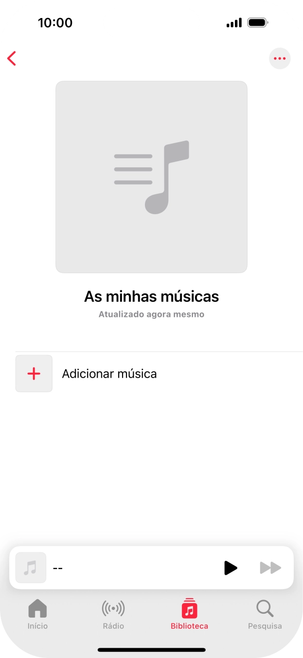 Prima Adicionar música.