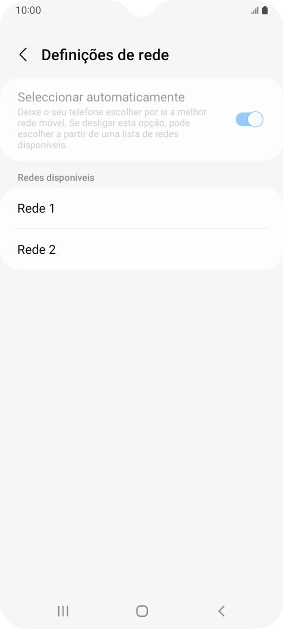 Prima a rede pretendida.