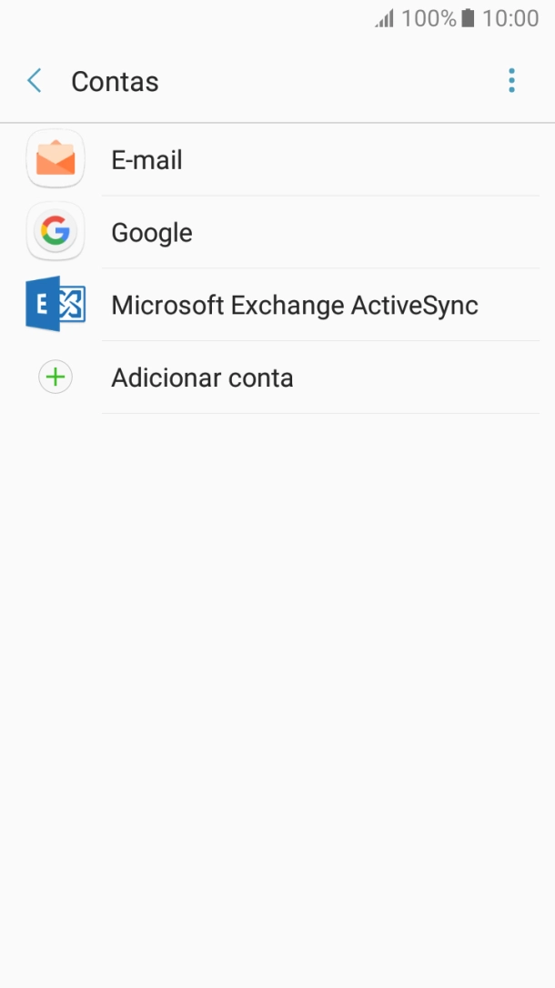Se o ecrã mostrar esta imagem, a sua conta foi identificada e configurada automaticamente. Siga as indicações no ecrã para introduzir informações adicionais e concluir a configuração.