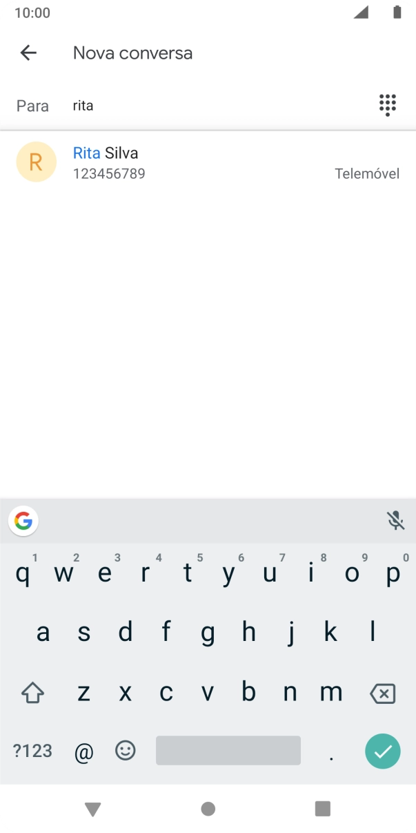 Prima o contacto pretendido.