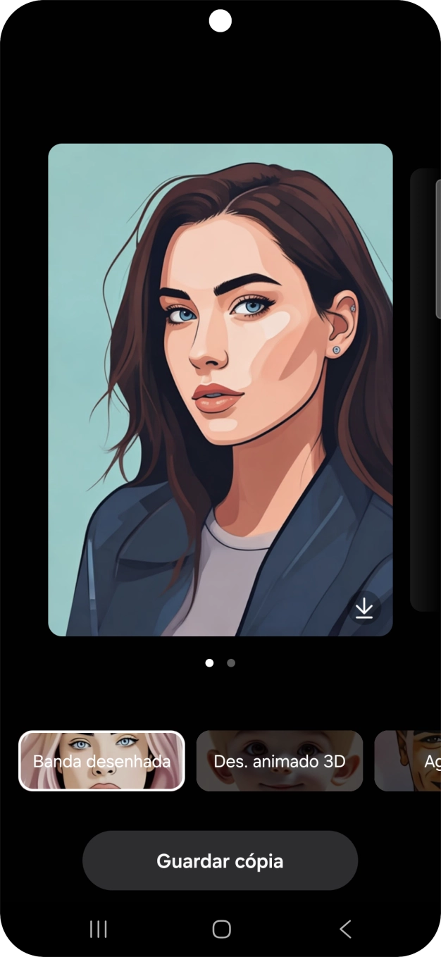 Prima Guardar cópia para guardar a sugestão de imagem gerada.