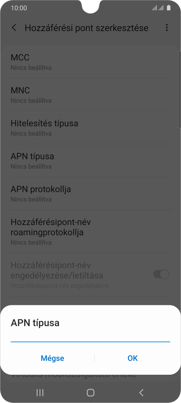 Írd be azt, hogy default, és válaszd az OK lehetőséget.
