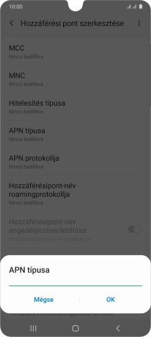 Írd be azt, hogy mms, és válaszd az OK lehetőséget.
