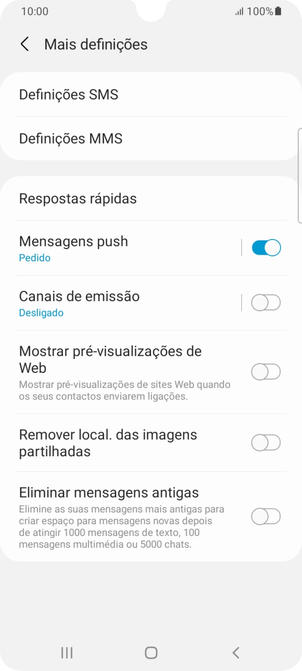 Prima Definições SMS.