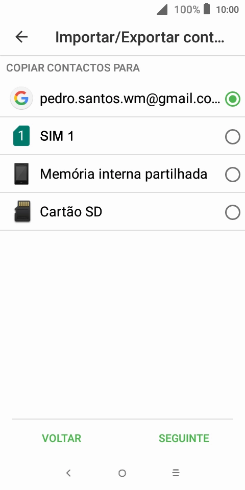 Prima o campo junto ao nome do cartão SIM.