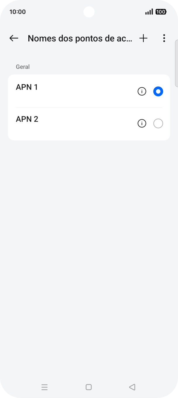 Prima o campo junto à ligação de dados para a ativar.