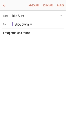 Prima o campo de escrita e escreva o texto do e-mail.