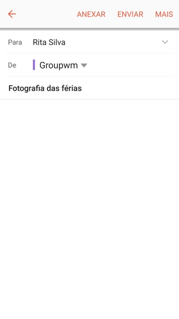 Prima o campo de escrita e escreva o texto do e-mail.
