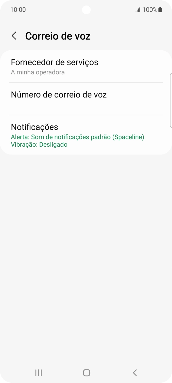 Prima Número de correio de voz.