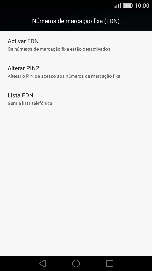 Prima Activar FDN para ativar a marcação permitida.