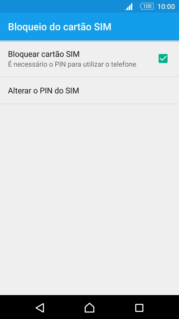 Prima Bloquear cartão SIM para ativar ou desativar a função.