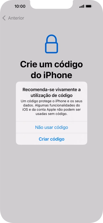 Se desativar a função, prima Não usar código. Se desativar a função, prima Não usar código.