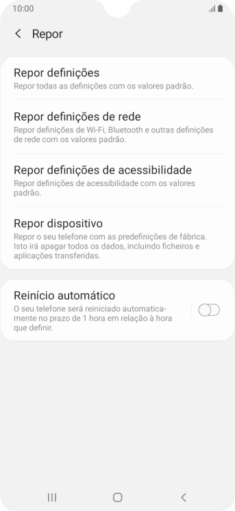 Prima Repor dispositivo.