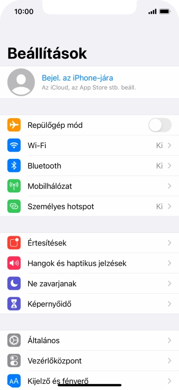 Válaszd a Mobilhálózat lehetőséget.