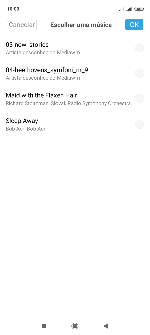 Prima os tons de toque pretendidos para os ouvir.