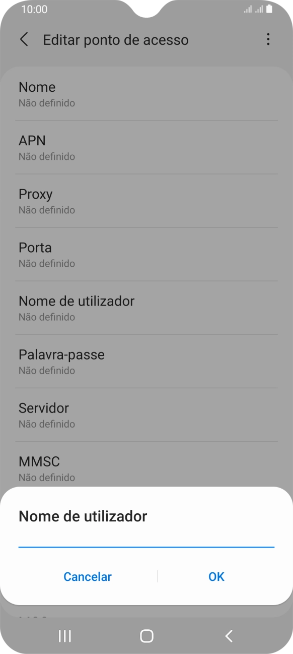 Introduza vodafone e prima OK.