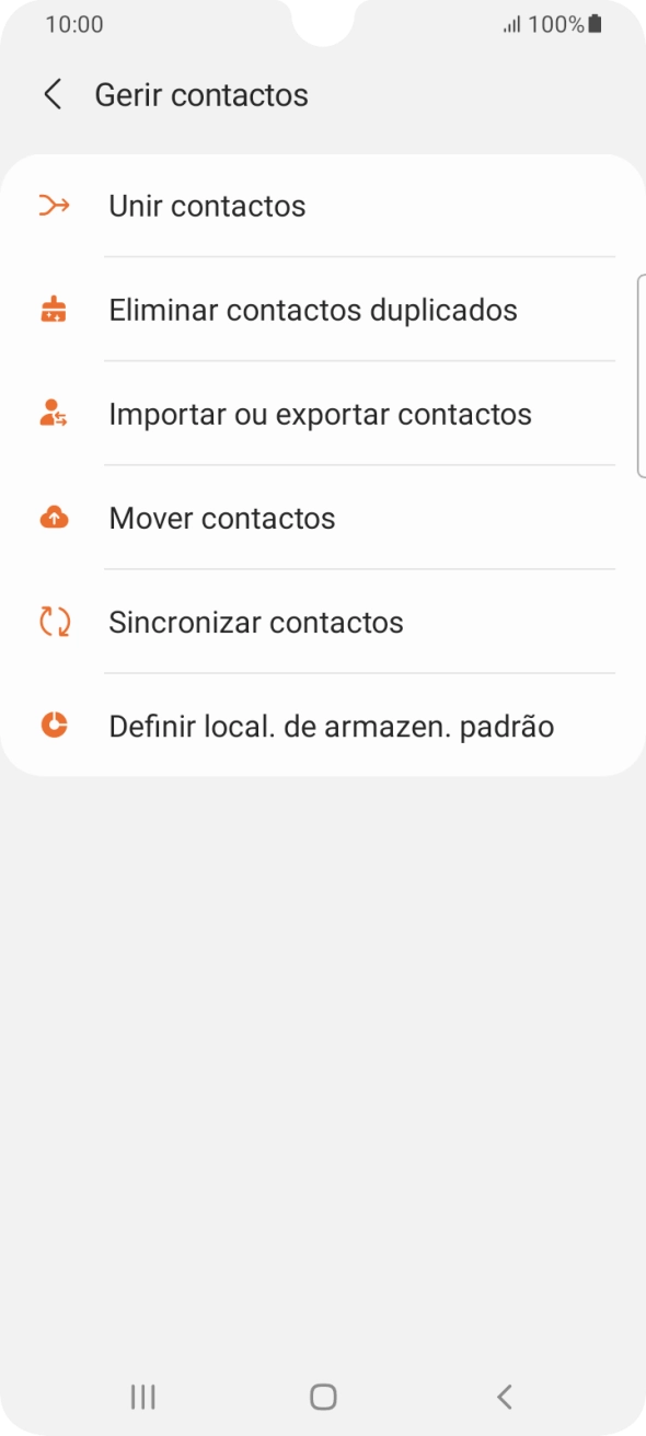 Prima Importar ou exportar contactos.