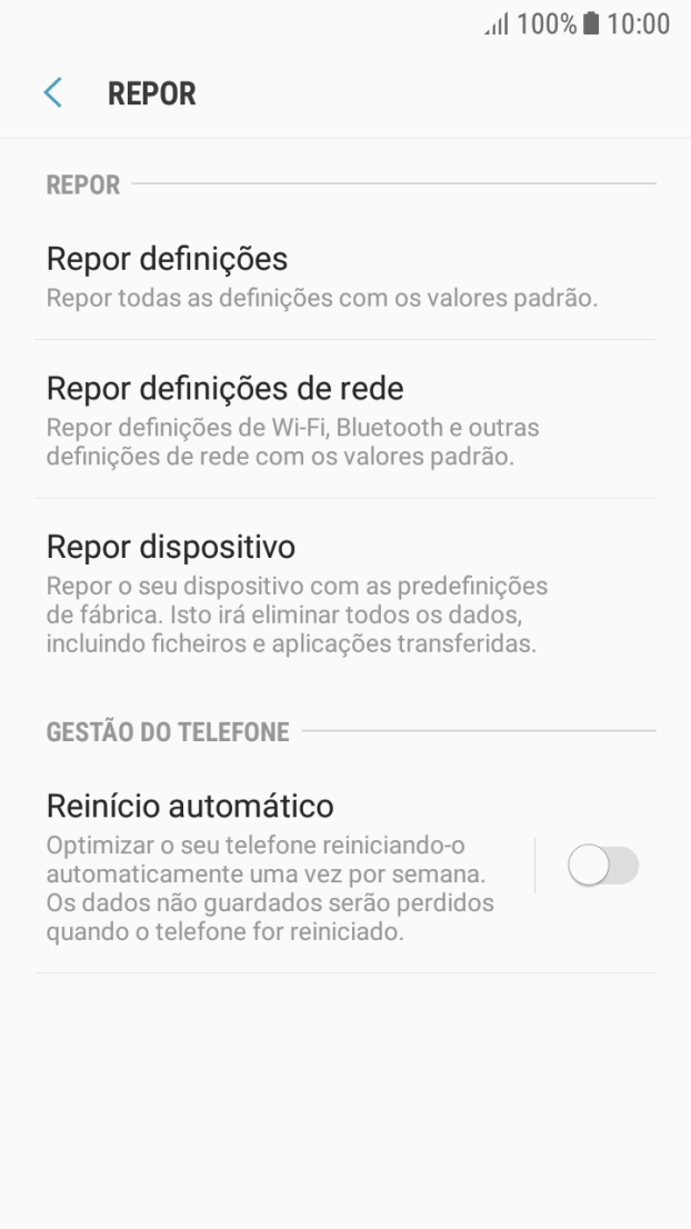 Prima Repor dispositivo.