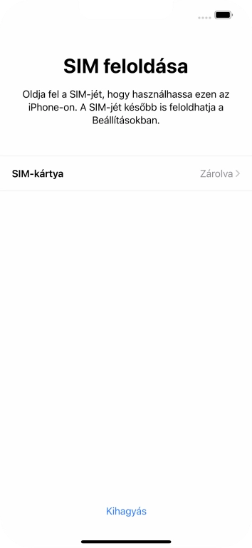 Válaszd a SIM-kártya lehetőséget.