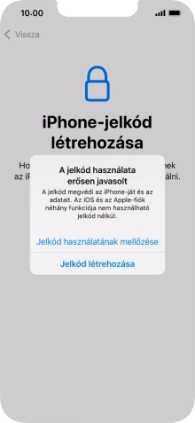 Ha kikapcsolod a funkciót, válaszd a Jelkód használatának mellőzése lehetőséget.