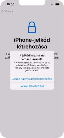 Ha kikapcsolod a funkciót, válaszd a Jelkód használatának mellőzése lehetőséget.