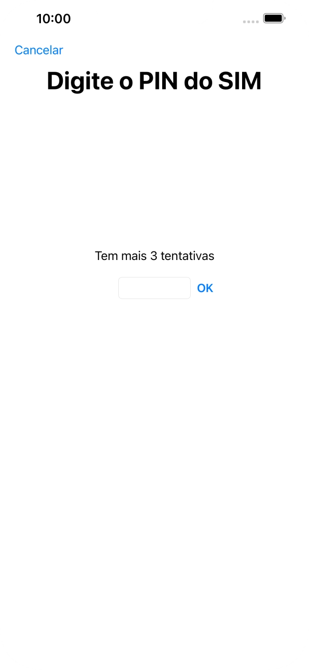 Se o cartão SIM estiver bloqueado, deve introduzir o código PIN e premir OK.