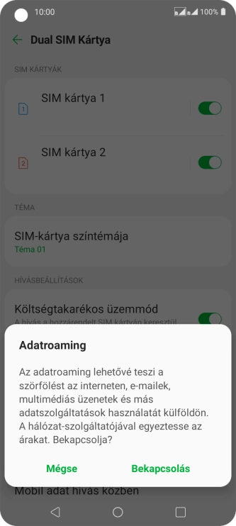 Válaszd ki a kívánt beállítást.