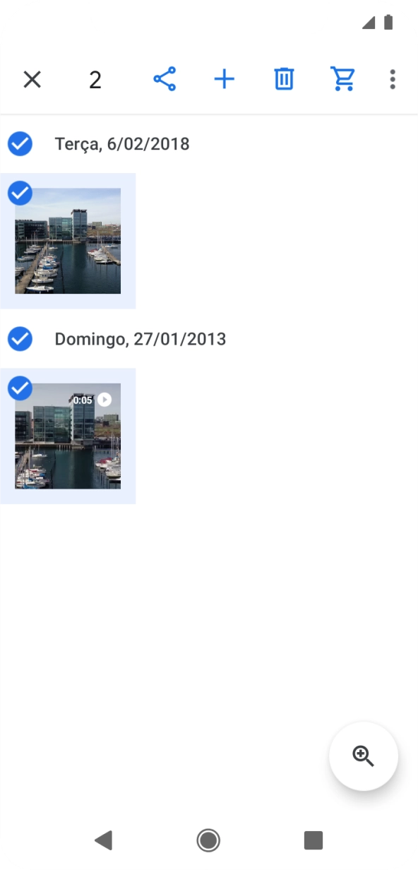 Prima o ícone para partilhar.