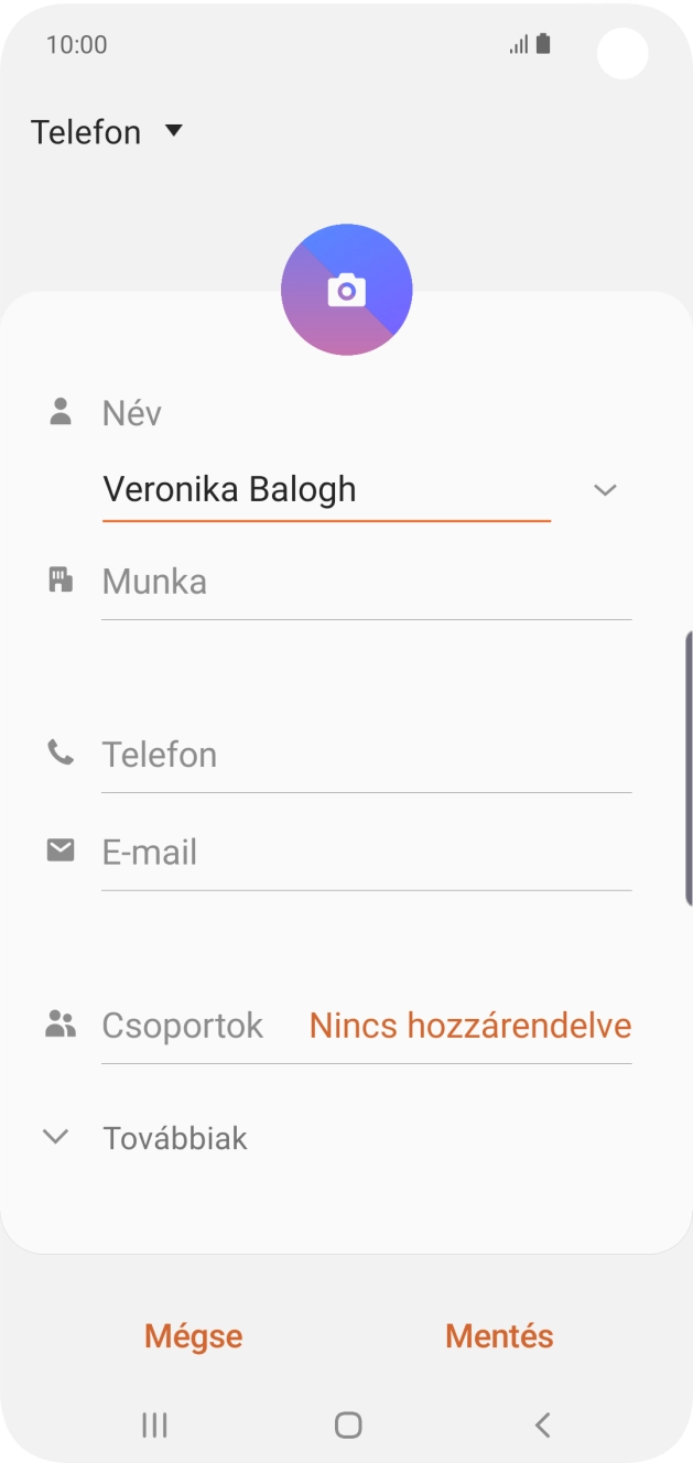 Kattints a Telefon mezőre, és írd be a kívánt telefonszámot.