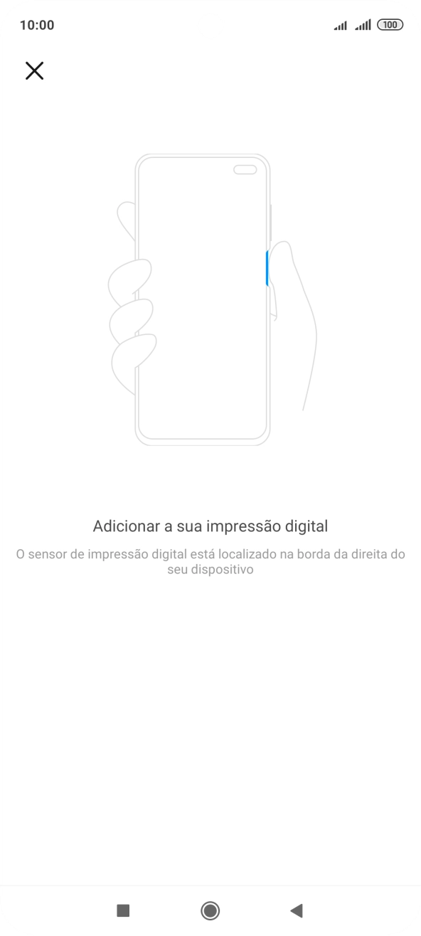 Siga as indicações no ecrã para definir a impressão digital como código de bloqueio.