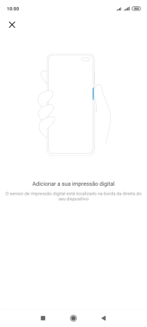 Siga as indicações no ecrã para definir a impressão digital como código de bloqueio.