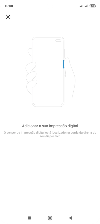 Siga as indicações no ecrã para definir a impressão digital como código de bloqueio.