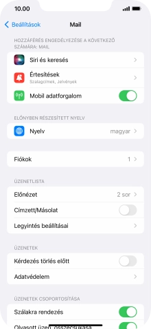 Válaszd a Fiókok lehetőséget.
