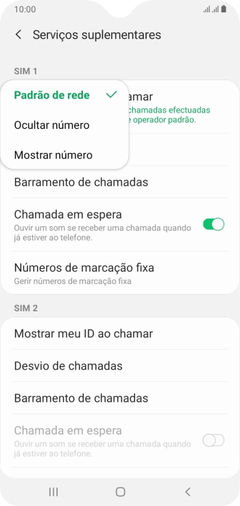 Prima Mostrar número para ativar a visualização do seu número.