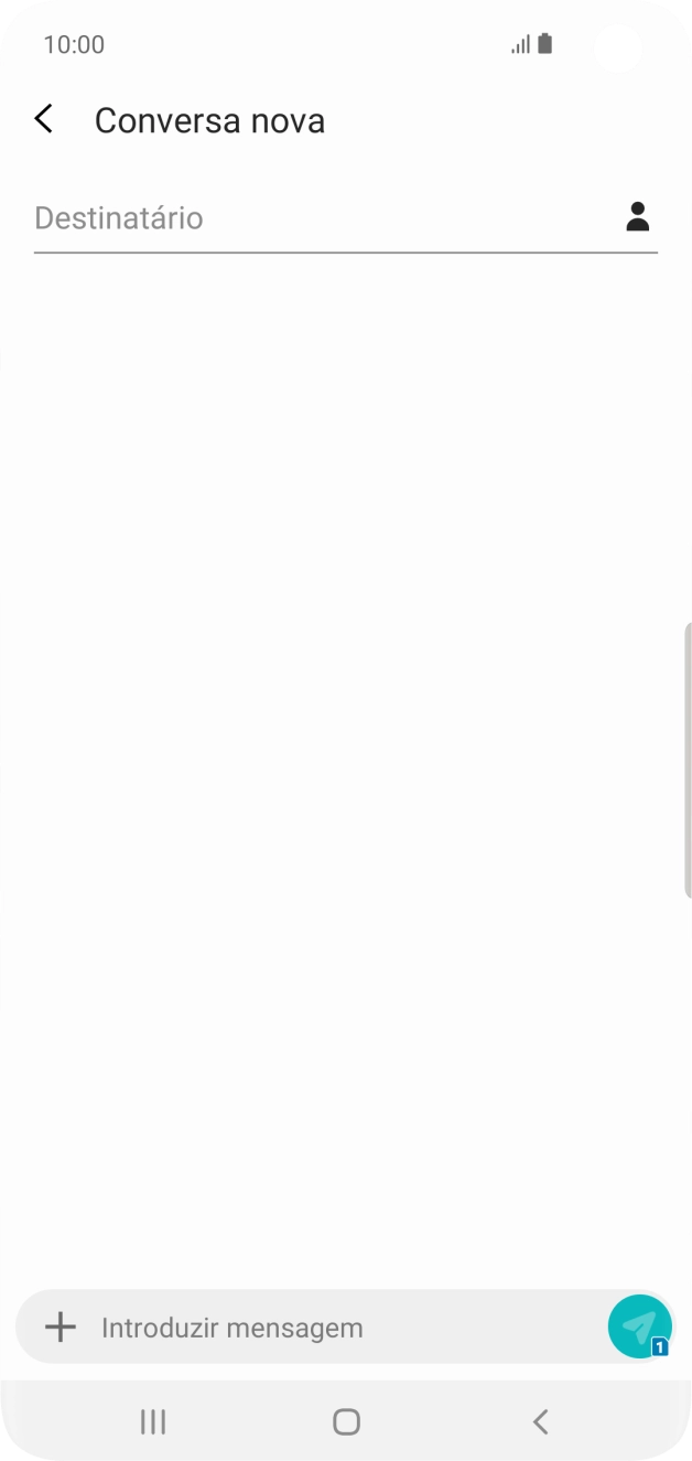 Prima a caixa de pesquisa e introduza as primeiras letras do nome do destinatário.