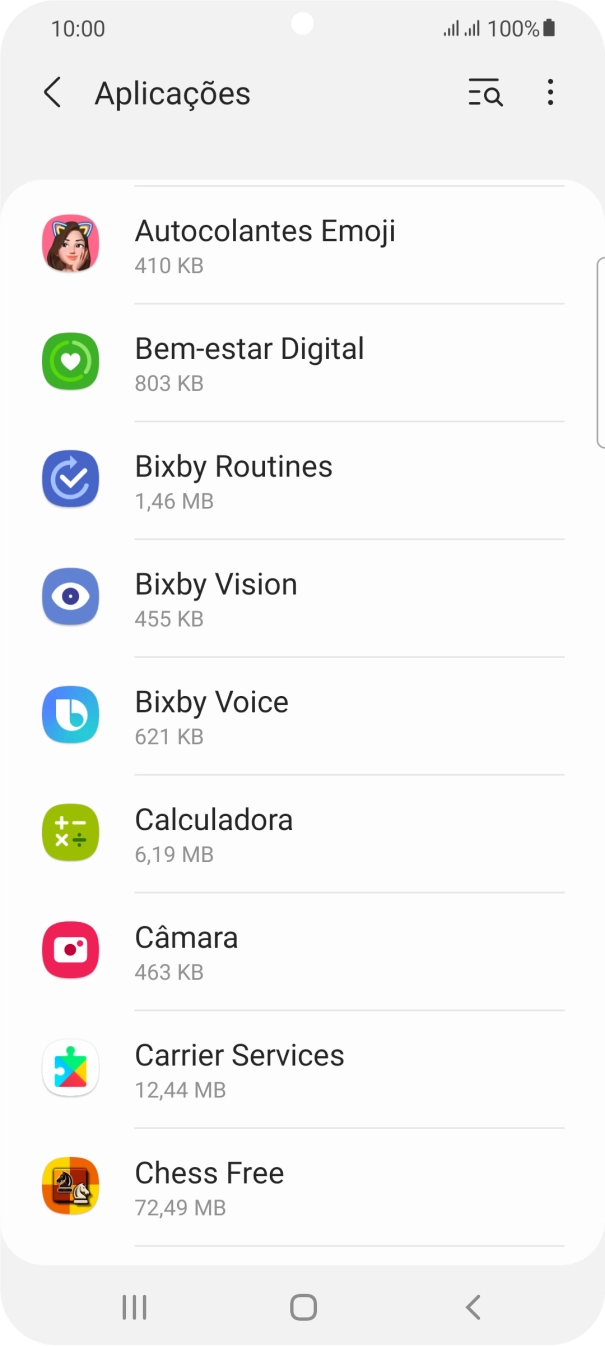 Prima a app pretendida.