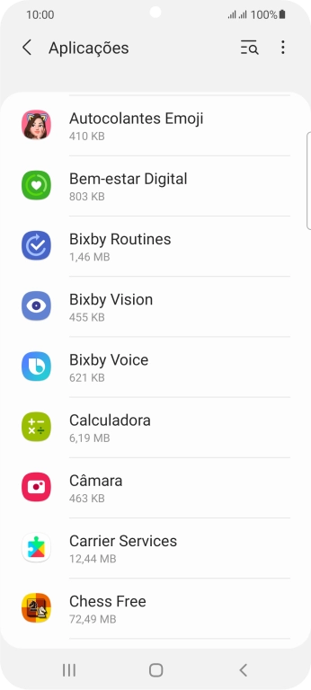 Prima a app pretendida.
