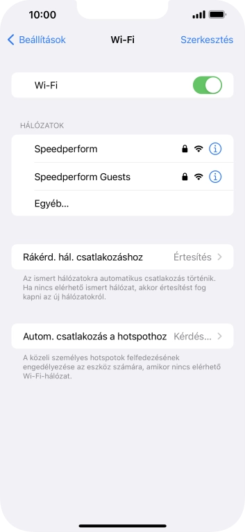 Kattints a kívánt Wi-Fi hálózatra, és írd be a Wi-Fi hálózathoz tartózó jelszót.