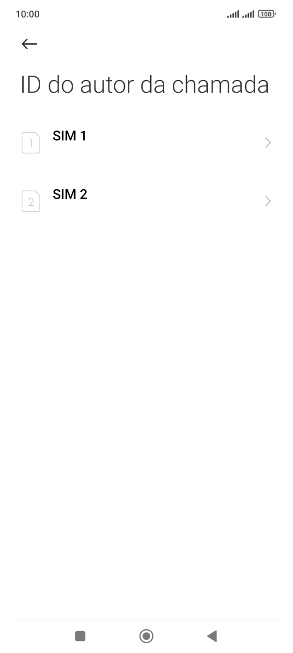 Prima o cartão SIM pretendido.