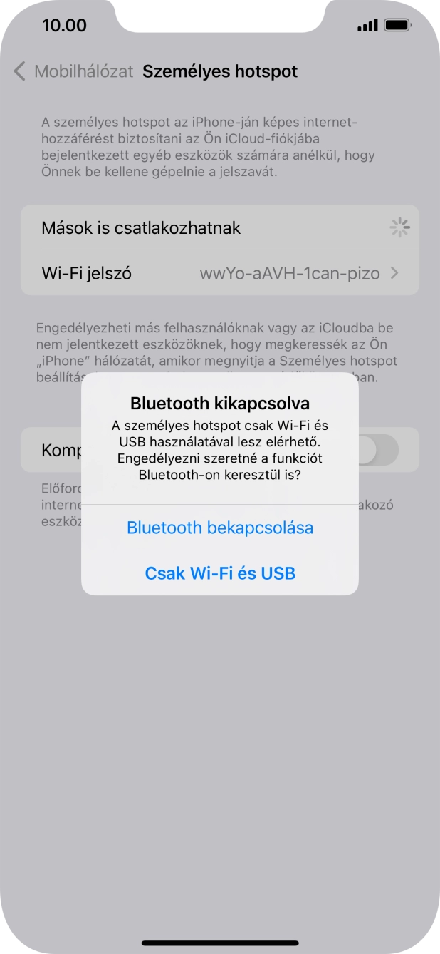 Amennyiben ki van kapcsolva a Wi-Fi, válaszd a Csak Wi-Fi és USB lehetőséget.