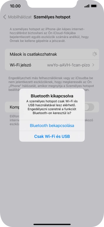 Amennyiben ki van kapcsolva a Wi-Fi, válaszd a Csak Wi-Fi és USB lehetőséget.