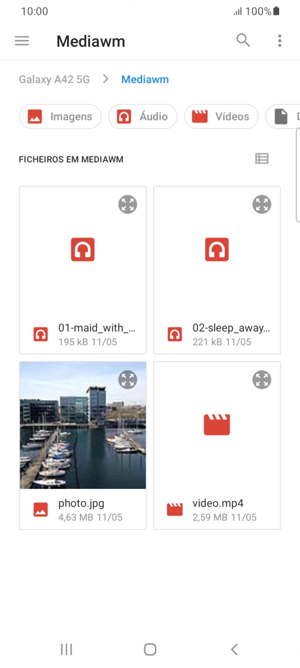 Prima o ficheiro pretendido.