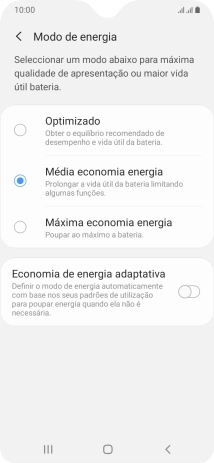 Prima a tecla de início para terminar e voltar ao ecrã inicial.