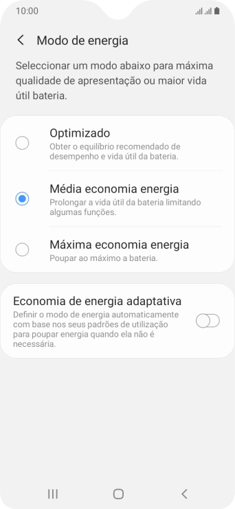 Prima a tecla de início para terminar e voltar ao ecrã inicial.